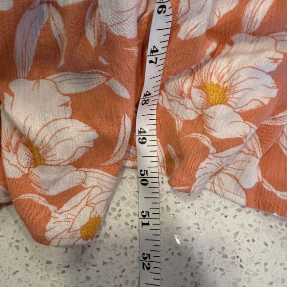 Torrid 3X Floral Orange White Maxi Dress Puff Sleeve Flowy Feminine Sundress - Picture 11 of 11